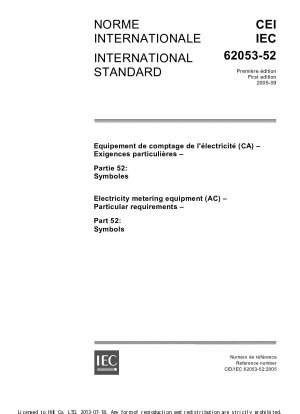 Elektrizitätsmessgeräte (AC) – Besondere Anforderungen – Teil 52: Symbole