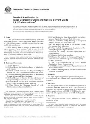 Standardspezifikation für dampfentfettendes und allgemeines Lösungsmittel-1,1,1-Trichlorethan