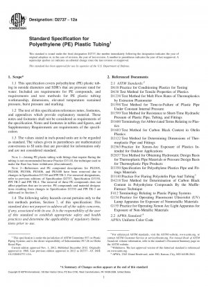 Standardspezifikation für Kunststoffschläuche aus Polyethylen (PE).