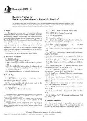Standardpraxis zur Extraktion von Zusatzstoffen in Polyolefin-Kunststoffen