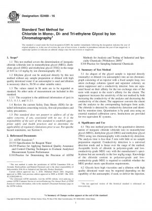 Standardtestmethode für Chlorid in Mono-, Di- und Triethylenglykol durch Ionenchromatographie
