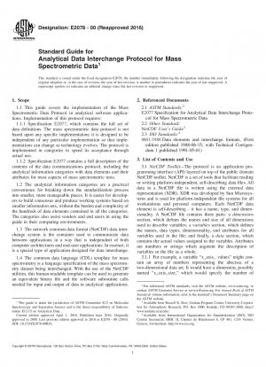 Standardhandbuch für das Analytical Data Interchange Protocol für massenspektrometrische Daten