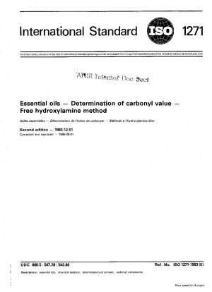 Bestimmung der Carbonylzahl ätherischer Öle – Technische Berichtigung 1 für die Methode mit freiem Hydroxylamin