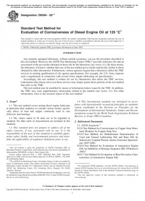 Standardtestmethode zur Bewertung der Korrosivität von Dieselmotoröl bei 135 °C