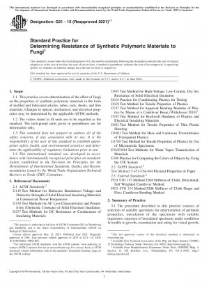 Standardpraxis zur Bestimmung der Resistenz synthetischer Polymermaterialien gegenüber Pilzen