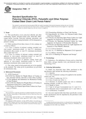 Standardspezifikation für Zaungewebe aus Polyvinylchlorid (PVC), Polyolefin und anderen polymerbeschichteten Stahlkettengliedern