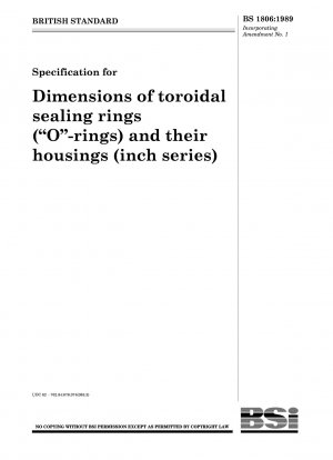 Spezifikation für Abmessungen von Ringdichtringen („O“-Ringen) und deren Gehäusen (Zoll-Reihe)