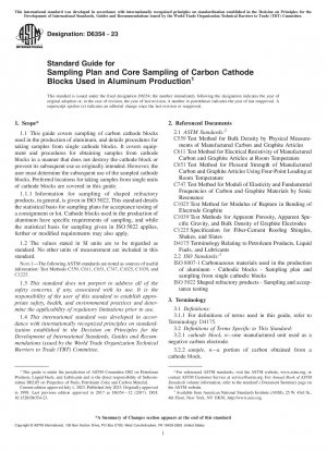 Standardhandbuch für den Probenahmeplan und die Kernprobenahme von Kohlenstoffkathodenblöcken, die in der Aluminiumproduktion verwendet werden