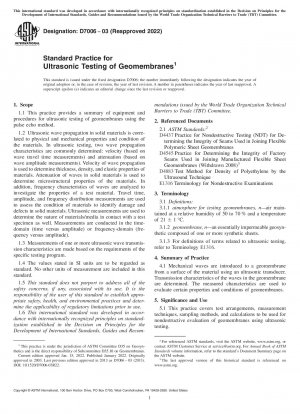 Standardpraxis für die Ultraschallprüfung von Geomembranen