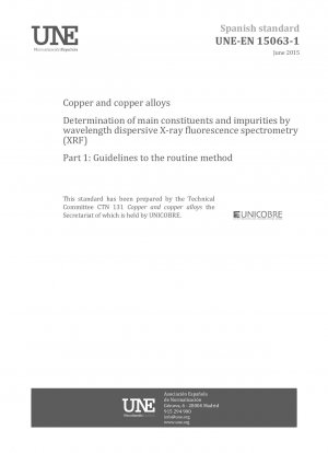 Kupfer und Kupferlegierungen – Bestimmung von Hauptbestandteilen und Verunreinigungen mittels wellenlängendispersiver Röntgenfluoreszenzspektrometrie (XRF) – Teil 1: Richtlinien für die Routinemethode