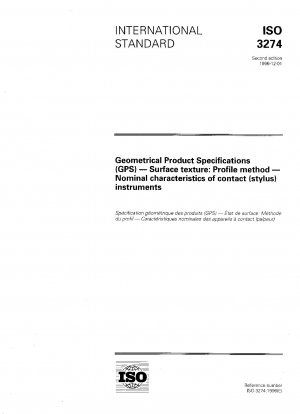 Geometrische Produktspezifikationen (GPS) – Oberflächentextur: Profilmethode – Nominale Eigenschaften von Kontaktinstrumenten (Stiftinstrumenten).