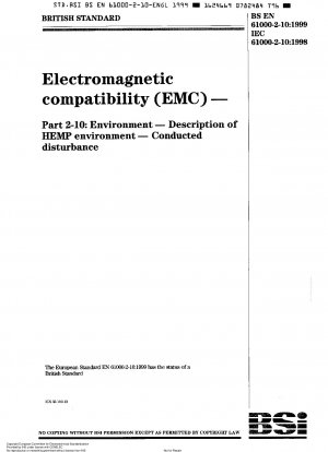 Elektromagnetische Verträglichkeit (EMV) – Umgebung – Beschreibung der HEMP-Umgebung – Leitungsgebundene Störung