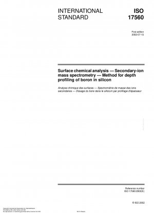 Chemische Oberflächenanalyse – Sekundärionen-Massenspektrometrie – Methode zur Tiefenprofilierung von Bor in Silizium