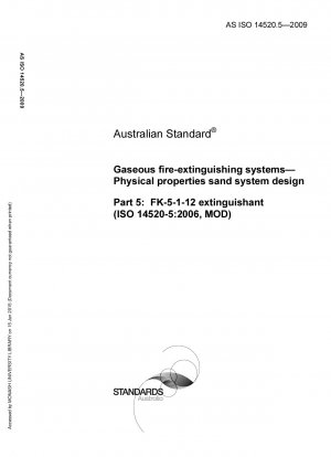 Physikalische Eigenschaften und Systemdesign von Gasfeuerlöschanlagen FK-5-1-12 Feuerlöschmittel (ISO 14520-5: 2006, MOD)