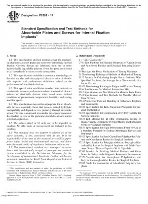 Standardspezifikation und Testmethoden für resorbierbare Platten und Schrauben für interne Fixierungsimplantate