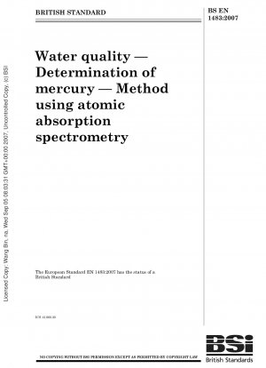Wasserqualität - Bestimmung von Quecksilber - Methode mittels Atomabsorptionsspektrometrie