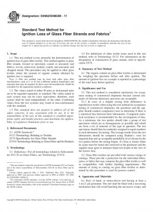 Standardtestmethode für Glühverlust von Glassträngen und -geweben