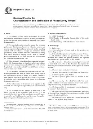Standardpraxis zur Charakterisierung und Verifizierung von Phased-Array-Sonden