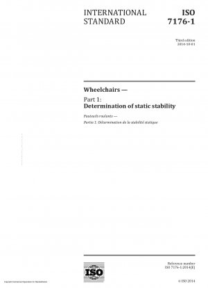 Rollstühle - Teil 1: Bestimmung der statischen Stabilität