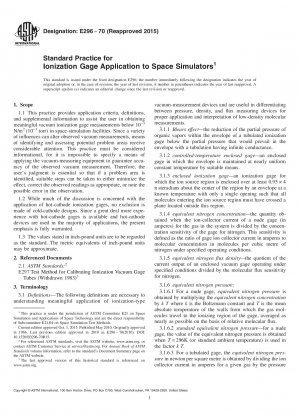Standardpraxis für die Anwendung von Ionisationsmessgeräten in Weltraumsimulatoren