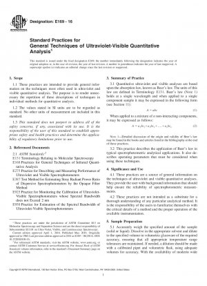 Standardpraktiken für allgemeine Techniken der quantitativen Analyse im ultravioletten und sichtbaren Bereich