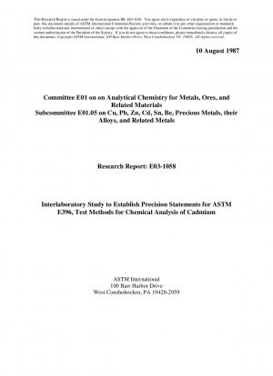 E0397-Standardtestmethoden für die chemische Analyse von Cadmium
