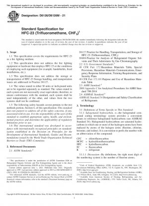 Standardspezifikation für HFC-23 (Trifluormethan, CHF3)