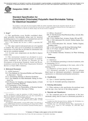 Standardspezifikation für vernetzte chlorierte Polyolefin-Wärmeschrumpfschläuche zur elektrischen Isolierung