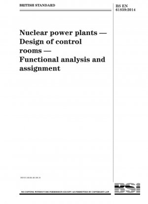 Atomkraftwerke. Gestaltung von Kontrollräumen. Funktionsanalyse und Zuordnung