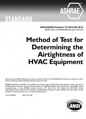 Prüfverfahren zur Bestimmung der Luftdichtheit von HVAC-Geräten