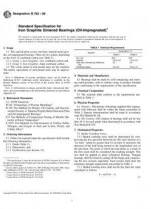 Standardspezifikation für Eisengraphit-Sinterlager (ölimprägniert) (zurückgezogen 2007)