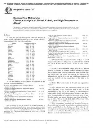 Standardtestmethoden für die chemische Analyse von Nickel, Kobalt und Hochtemperaturlegierungen