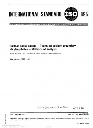 Oberflächenaktive Mittel; Technische Natriumsekundäralkylsulfate; Analysemethoden