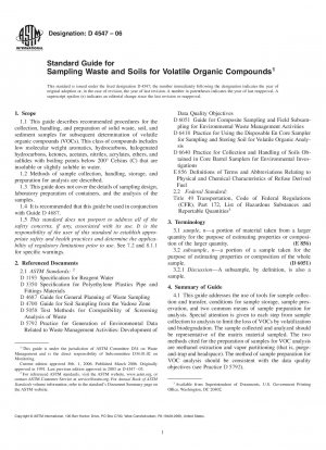 Standardhandbuch für die Probenahme von Abfällen und Böden auf flüchtige organische Verbindungen