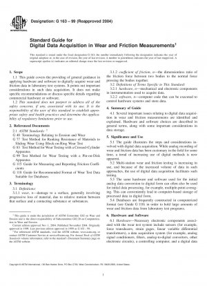 Standardhandbuch für die digitale Datenerfassung bei Verschleiß- und Reibungsmessungen