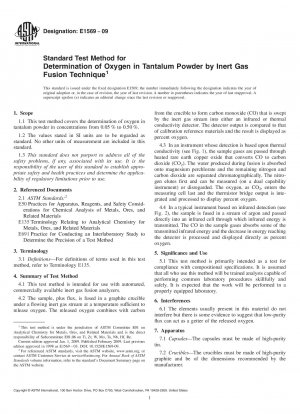 Standardtestmethode zur Bestimmung von Sauerstoff in Tantalpulver durch Inertgasfusionstechnik