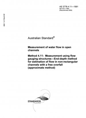 Messung der Wasserströmung in offenen Gerinnen Endtiefenverfahren (Näherungsverfahren) zur Abschätzung der Strömung in nicht rechteckigen Gerinnen mit freiem Überlauf anhand von Messungen an Strömungsmessbauwerken