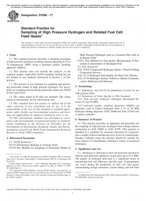 Standardpraxis für die Probenahme von Hochdruckwasserstoff und verwandten Brennstoffzellen-Speisegasen