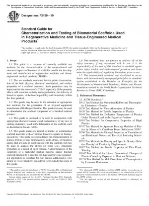Standardhandbuch für die Charakterisierung und Prüfung von Gerüsten aus Biomaterialien, die in der regenerativen Medizin und in gewebetechnologisch hergestellten Medizinprodukten verwendet werden