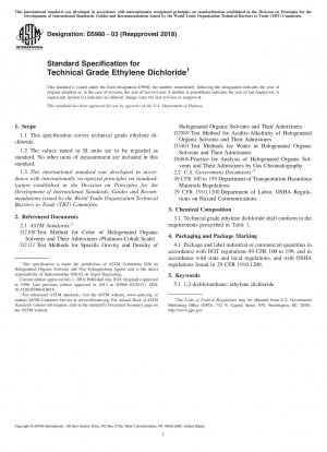 Standardspezifikation für Ethylendichlorid in technischer Qualität