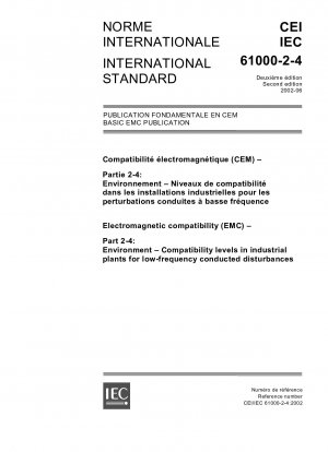 Elektromagnetische Verträglichkeit (EMV) – Teil 2-4: Umwelt; Verträglichkeitsniveaus in Industrieanlagen für niederfrequente leitungsgebundene Störungen