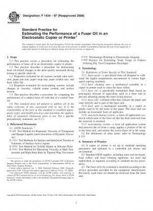 Standardverfahren zur Abschätzung der Leistung eines Fixieröls in einem elektrostatischen Kopierer oder Drucker