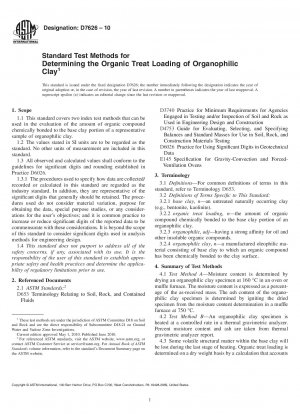 Standardtestmethoden zur Bestimmung der organischen Beladung von organophilem Ton