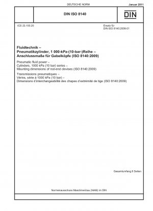 Pneumatik-Fluidtechnik – Zylinder, Serie 1000 kPa (10 bar) – Montageabmessungen von Gelenkköpfen (ISO 8140:2009)