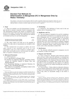 Standardtestmethoden zur Bestimmung von Mangan (IV) in Manganerzen mittels Redoxtitrimetrie