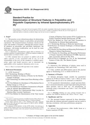 Standardpraxis zur Bestimmung von Strukturmerkmalen in Polyolefinen und Polyolefin-Copolymeren mittels Infrarotspektrophotometrie (FT-IR)
