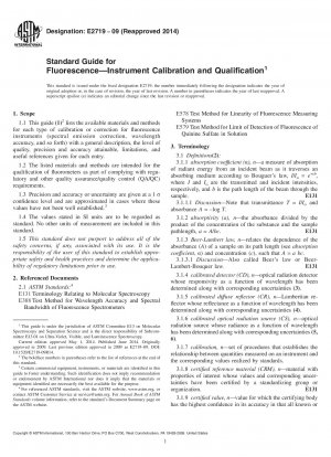Standardhandbuch für Fluoreszenz, Instrumentenkalibrierung und -qualifizierung