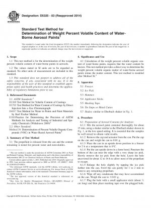 Standardtestmethode zur Bestimmung des gewichtsprozentualen Gehalts an flüchtigen Bestandteilen wasserbasierter Aerosolfarben