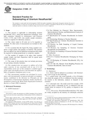 Standardpraxis für die Unterprobenahme von Uranhexafluorid