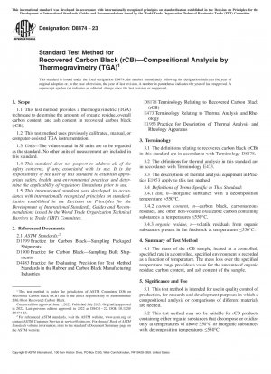Standardtestmethode für wiedergewonnenen Ruß (rCB) – Zusammensetzungsanalyse durch Thermogravimetrie (TGA)